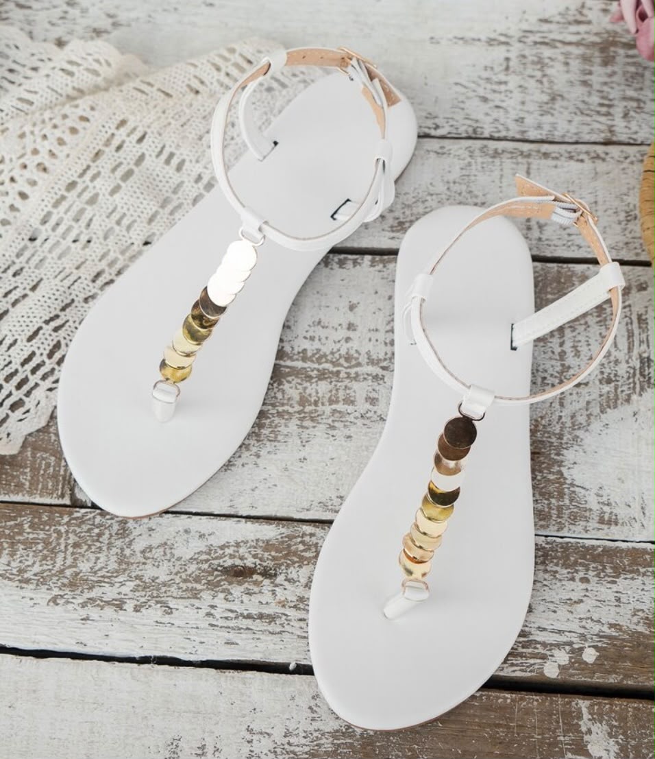 Women's Elegant Coin Strap Sandals