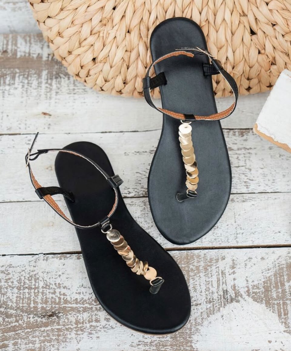 Women's Elegant Coin Strap Sandals